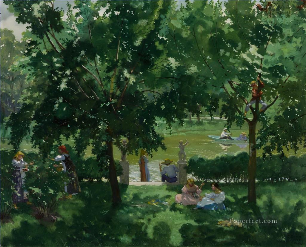 River Scene Konstantin Somov Oil Paintings